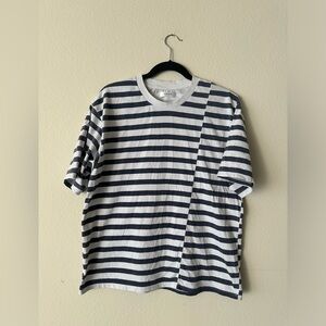 Anine Bing striped t-shirt with off center stitch detail